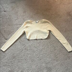 *NWOT* Zara Cream Long Sleeve Crop Sweater